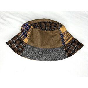 BDG Patchwork Bucket Hat One Size Cotton Blend Plaid Fall Winter Casual Cute 90s